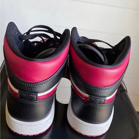 Nike air Jordan 1 bred  mid Nike dunk jordan White GYM RED Black - Picture 2 of 4